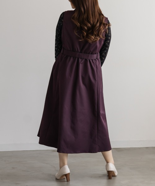 CLETTE(クレット)の「ジレ風ベルト付きワンピース(ワンピース・レディース・ネイビー/カーキ/ワイン・LL/3L/4L)」の14枚目の写真