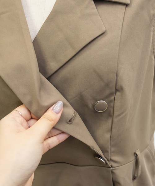 CLETTE(クレット)の「ジレ風ベルト付きワンピース(ワンピース・レディース・ネイビー/カーキ/ワイン・LL/3L/4L)」の18枚目の写真