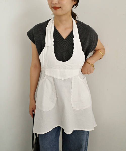 crinkle crinkle crinkle(クリンクルクリンクルクリンクル)の「crinkle crinkle crinkle apron gilet blouse CC-5006(シャツ/ブラウス・レディース・ホワイト・FREE)」の18枚目の写真