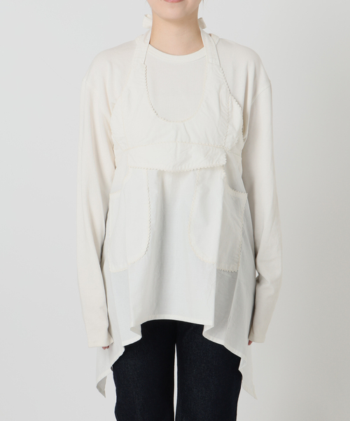 crinkle crinkle crinkle(クリンクルクリンクルクリンクル)の「crinkle crinkle crinkle apron gilet blouse CC-5006(シャツ/ブラウス・レディース・ホワイト・FREE)」の3枚目の写真