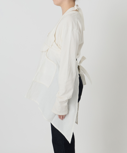 crinkle crinkle crinkle(クリンクルクリンクルクリンクル)の「crinkle crinkle crinkle apron gilet blouse CC-5006(シャツ/ブラウス・レディース・ホワイト・FREE)」の4枚目の写真