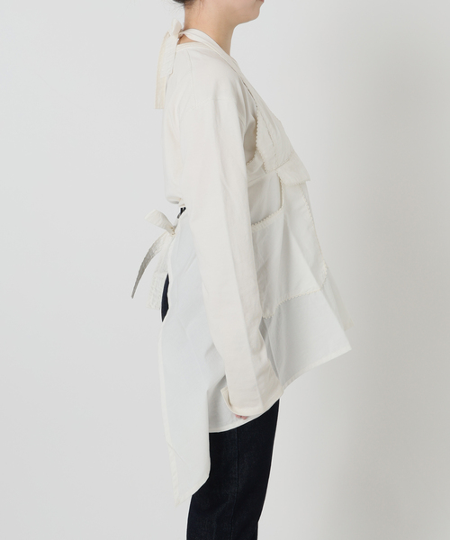 crinkle crinkle crinkle(クリンクルクリンクルクリンクル)の「crinkle crinkle crinkle apron gilet blouse CC-5006(シャツ/ブラウス・レディース・ホワイト・FREE)」の6枚目の写真
