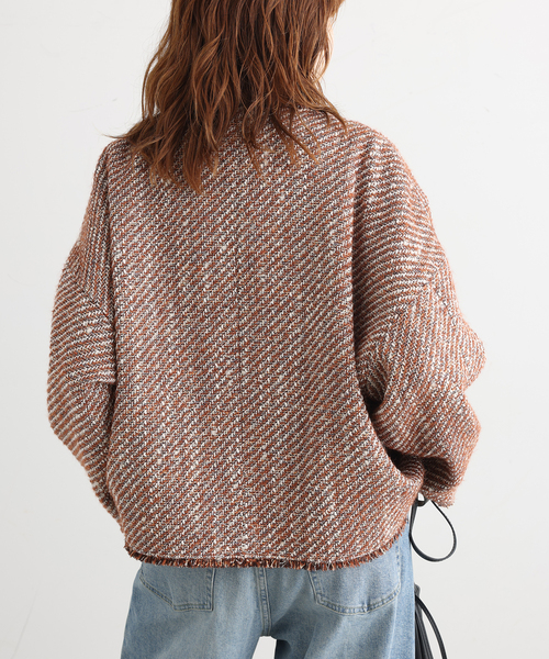 journal standard L'essage(ジャーナルスタンダードレサージュ)の「【一部店舗&WEB限定】GIOLICAツイードドルマンスリーブジャケット(キャメル)(ノーカラージャケット・レディース・キャメル・FREE)」の5枚目の写真