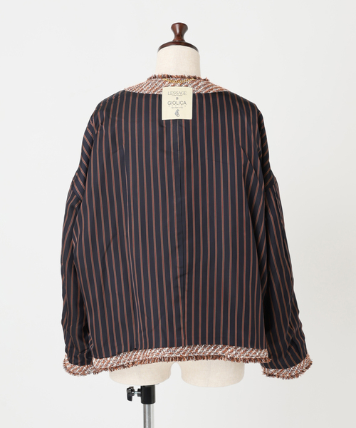 journal standard L'essage(ジャーナルスタンダードレサージュ)の「【一部店舗&WEB限定】GIOLICAツイードドルマンスリーブジャケット(キャメル)(ノーカラージャケット・レディース・キャメル・FREE)」の17枚目の写真