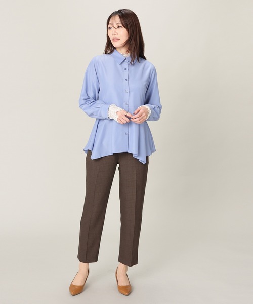 GLACIER lusso(グラシアルッソ)の「裾アシメブラウス(シャツ/ブラウス・レディース・ブルー/ホワイト・M/S/L/LL)」の7枚目の写真