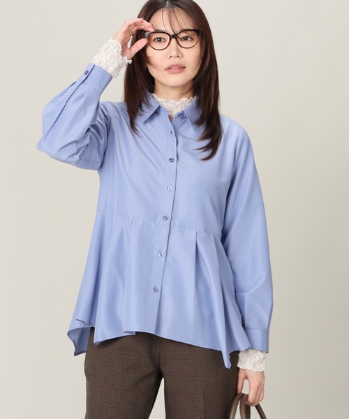 GLACIER lusso(グラシアルッソ)の「裾アシメブラウス(シャツ/ブラウス・レディース・ブルー/ホワイト・M/S/L/LL)」の8枚目の写真