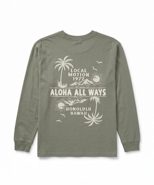 LOCALMOTION HAWAII(ローカルモーション ハワイ)の「ハワイ&リゾートチェーン刺繍ロングTシャツ(Tシャツ/カットソー・メンズ・ホワイト/グリーン・SMALL/X-LARGE/LARGE/MEDIUM)」の2枚目の写真