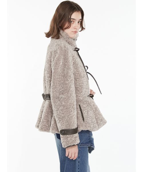 SORIN(ソリン )の「Boa Fur Peplum Jacket / ボアファーペプラムジャケット(テーラードジャケット・レディース・グレー/オフホワイト/ブラック・38)」の14枚目の写真