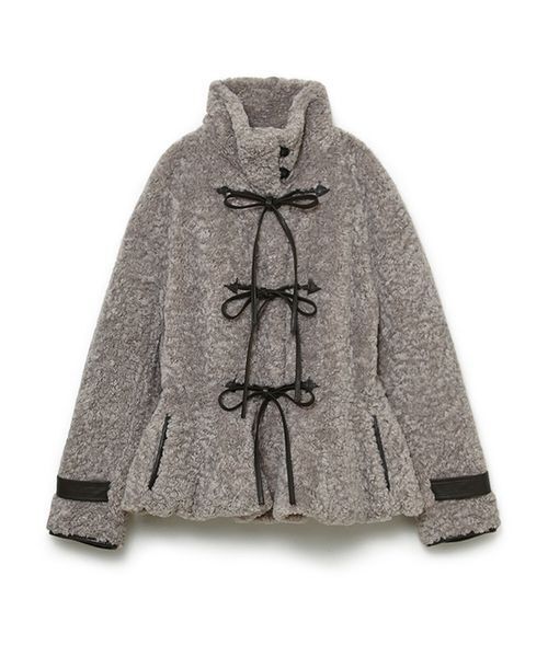 SORIN(ソリン )の「Boa Fur Peplum Jacket / ボアファーペプラムジャケット(テーラードジャケット・レディース・グレー/オフホワイト/ブラック・38)」の6枚目の写真