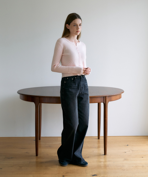 DEHEVE（デヘヴェ）の「Slim Rib Cardigan [Pink]（カーディガン/ボレロ・レディース・PINK・OS）」の5枚目の写真