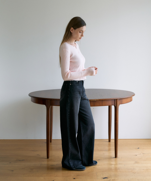 DEHEVE（デヘヴェ）の「Slim Rib Cardigan [Pink]（カーディガン/ボレロ・レディース・PINK・OS）」の6枚目の写真