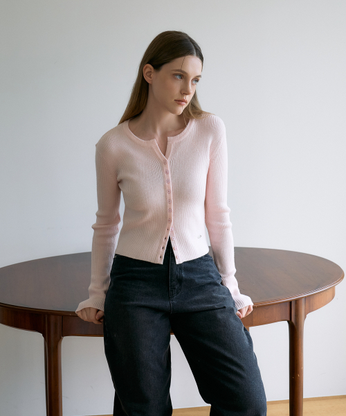 DEHEVE（デヘヴェ）の「Slim Rib Cardigan [Pink]（カーディガン/ボレロ・レディース・PINK・OS）」の12枚目の写真