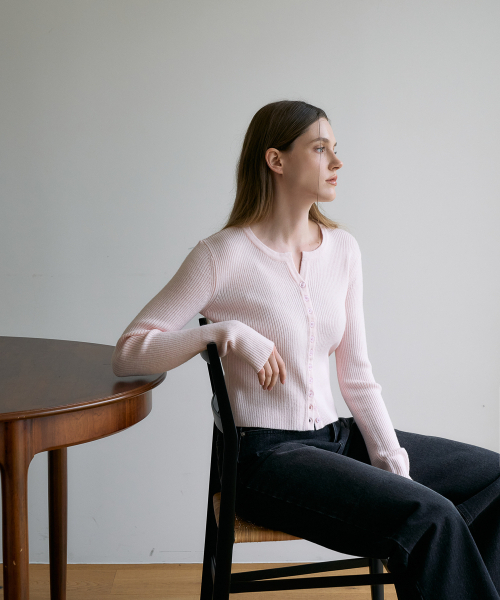 DEHEVE（デヘヴェ）の「Slim Rib Cardigan [Pink]（カーディガン/ボレロ・レディース・PINK・OS）」の14枚目の写真