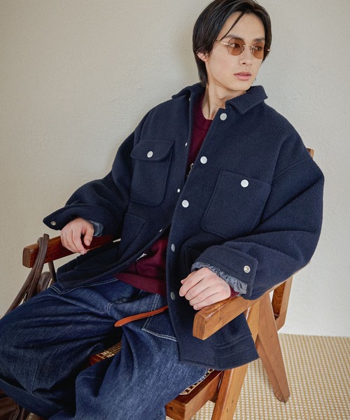 niko and...(ニコアンド)の「ウーリーテックカバーオール(カバーオール・メンズ・ブラウン/ブルー/ネイビー・MEDIUM/LARGE)」の2枚目の写真