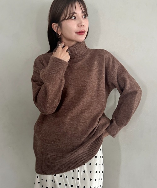 MYMOOD.(マイムード)の「ゆったりシルエットタートルネックニット(ニット/セーター・レディース・チャコールグレー/ブラック/モカ/レッド/アイボリー・FREE)」の13枚目の写真