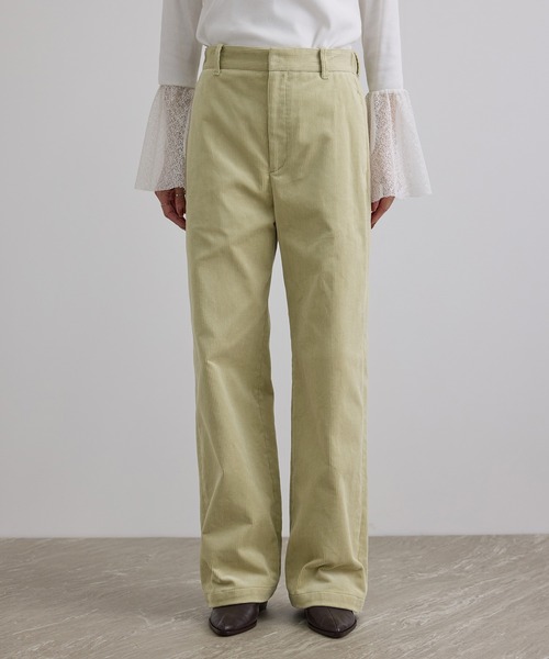 SALON adam et rope'(サロン アダム エ ロペ)の「9W(ウェル)コーデュロイストレートパンツ(その他パンツ・レディース・オリーブ/オフホワイト・S/M)」の7枚目の写真