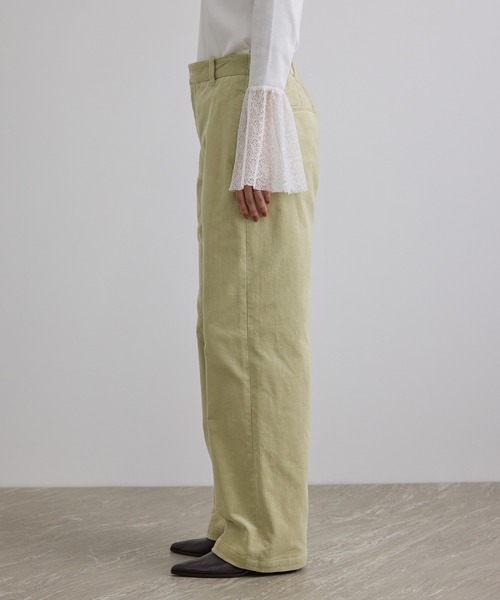SALON adam et rope'(サロン アダム エ ロペ)の「9W(ウェル)コーデュロイストレートパンツ(その他パンツ・レディース・オリーブ/オフホワイト・S/M)」の8枚目の写真