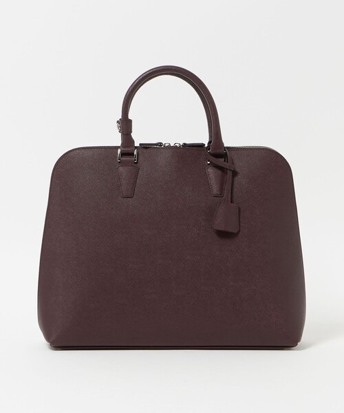 UNITED ARROWS(ユナイテッドアローズ)の「レザー ラウンド ブリーフケース(ビジネスバッグ・メンズ・ワイン/オリーブ・FREE)」の1枚目の写真