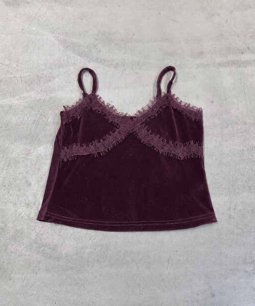 Rohwel(ローウェル)の「Velour Lace Camisole / ベロア レース キャミソール(キャミソール・レディース・パープル/ホワイト/ブラック・FREE)」の17枚目の写真