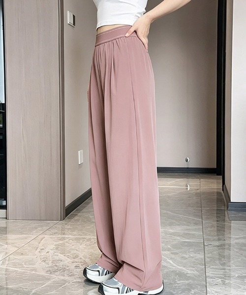 ONEP STAR(ワンピスター)の「ウエスト配色リラックスワイドパンツ(その他パンツ・レディース・グレー/ネイビー/ピンク/ブラック/ダークブラウン・X-LARGE/MEDIUM/LARGE)」の5枚目の写真