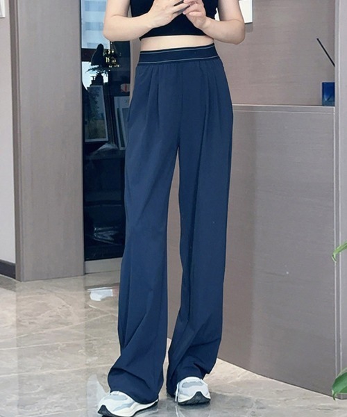 ONEP STAR(ワンピスター)の「ウエスト配色リラックスワイドパンツ(その他パンツ・レディース・グレー/ネイビー/ピンク/ブラック/ダークブラウン・X-LARGE/MEDIUM/LARGE)」の17枚目の写真