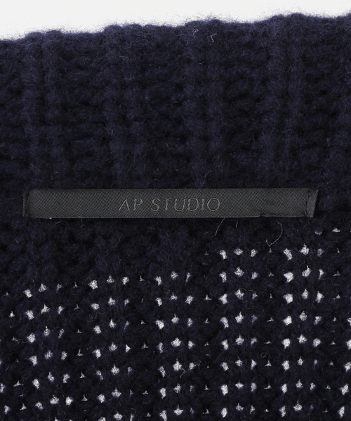 AP STUDIO(エーピーストゥディオ)の「ウールカシミヤニットジャケット(カーディガン/ボレロ・レディース・ネイビー・FREE)」の19枚目の写真