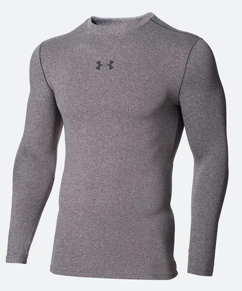 UNDER ARMOUR(アンダーアーマー)の「UAコールドギアアーマー フィッティド クルー(トレーニング/メンズ)(Tシャツ/カットソー・メンズ・グレー・L/S/2XL)」の1枚目の写真