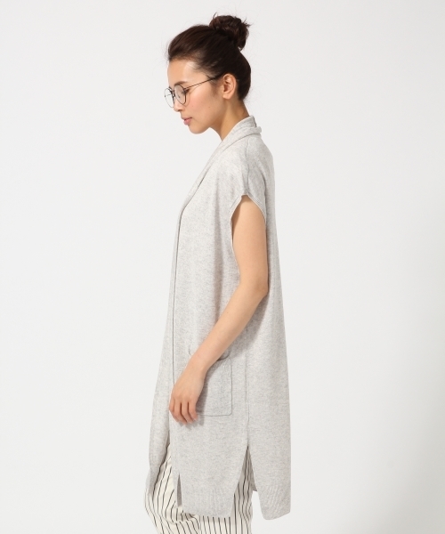 GLOBAL WORK（グローバルワーク）の「レーヨンリネンロングジレ/709291（カーディガン/ボレロ・レディース・ホワイト/グレー/ベージュ/ネイビー・FREE）」の8枚目の写真