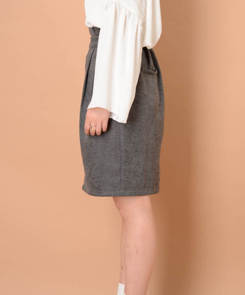 mystic（ミスティック）の「起毛ジャガードウエストフリルタイトスカート（スカート・レディース・ブラック/キャメル/チャコールグレー/グレー・1/2）」の15枚目の写真