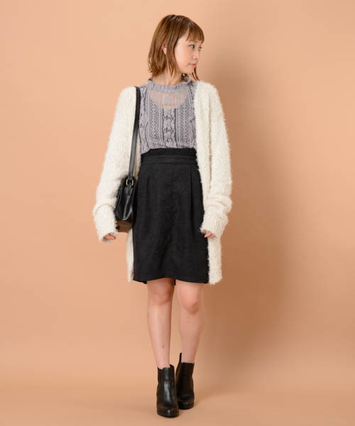 mystic（ミスティック）の「起毛ジャガードウエストフリルタイトスカート（スカート・レディース・ブラック/キャメル/チャコールグレー/グレー・1/2）」の20枚目の写真