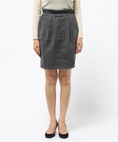 mystic（ミスティック）の「起毛ジャガードウエストフリルタイトスカート（スカート・レディース・ブラック/キャメル/チャコールグレー/グレー・1/2）」の5枚目の写真