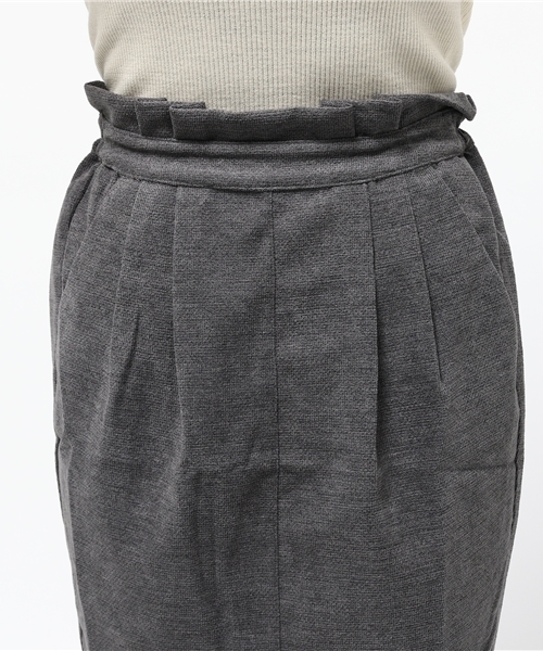 mystic（ミスティック）の「起毛ジャガードウエストフリルタイトスカート（スカート・レディース・ブラック/キャメル/チャコールグレー/グレー・1/2）」の8枚目の写真