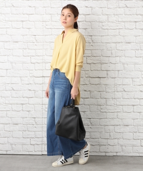 LEPSIM(レプシィム)の「スキッパームジチュニックLS 735333(シャツ/ブラウス・レディース・オフホワイト/ブルー/イエロー・FREE)」の6枚目の写真