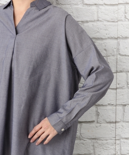 LEPSIM(レプシィム)の「スキッパームジチュニックLS 735333(シャツ/ブラウス・レディース・オフホワイト/ブルー/イエロー・FREE)」の11枚目の写真