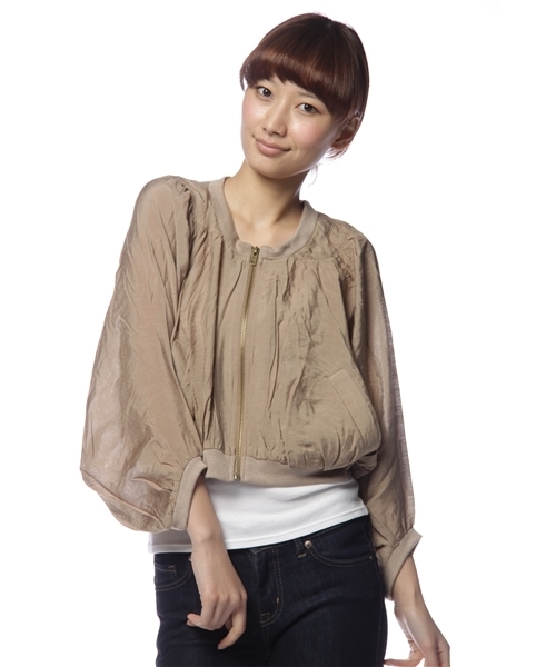 mystic（ミスティック）の「肩切替ブルゾン（ブルゾン・レディース・オフホワイト/ベージュ/ベージュ系その他/ブラック・ﾌﾘ-）」の4枚目の写真