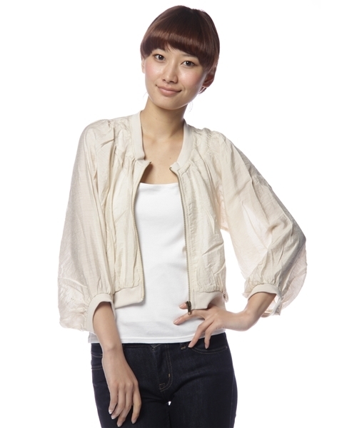 mystic（ミスティック）の「肩切替ブルゾン（ブルゾン・レディース・オフホワイト/ベージュ/ベージュ系その他/ブラック・ﾌﾘ-）」の7枚目の写真