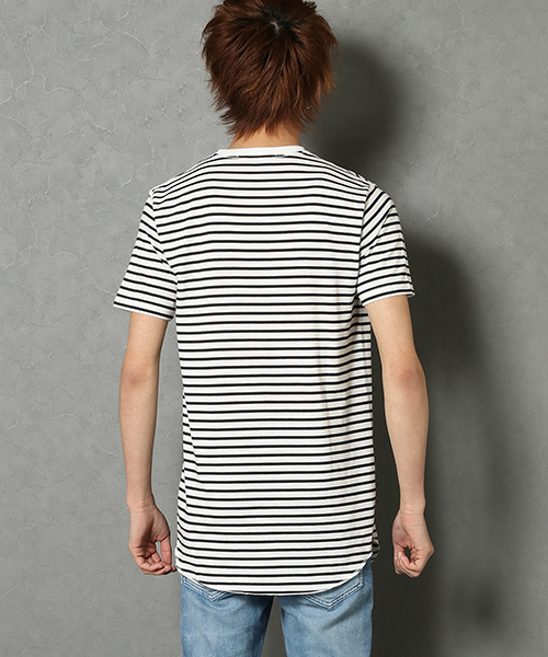 VENCEEXCHANGE（ヴァンスエクスチェンジ）の「天竺ロング丈ラウンドクルーＴ（Tシャツ/カットソー・メンズ・ブラック/その他/オフホワイト・LARGE/MEDIUM）」の6枚目の写真