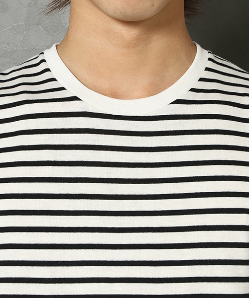 VENCEEXCHANGE（ヴァンスエクスチェンジ）の「天竺ロング丈ラウンドクルーＴ（Tシャツ/カットソー・メンズ・ブラック/その他/オフホワイト・LARGE/MEDIUM）」の9枚目の写真