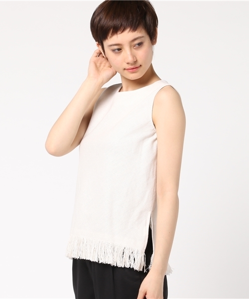 plage（プラージュ）の「フォルサップ フリンジプルオーバー◆（シャツ/ブラウス・レディース・ネイビー/アイボリー・FREE）」の9枚目の写真