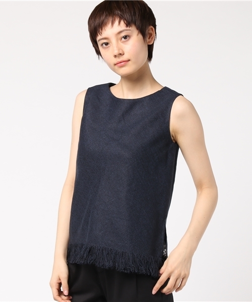 plage（プラージュ）の「フォルサップ フリンジプルオーバー◆（シャツ/ブラウス・レディース・ネイビー/アイボリー・FREE）」の10枚目の写真