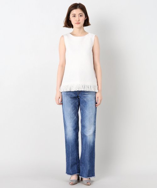 plage（プラージュ）の「フォルサップ フリンジプルオーバー◆（シャツ/ブラウス・レディース・ネイビー/アイボリー・FREE）」の3枚目の写真