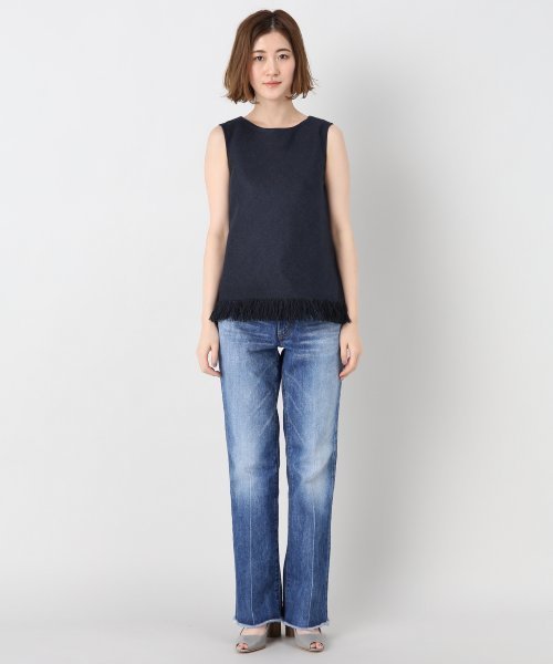 plage（プラージュ）の「フォルサップ フリンジプルオーバー◆（シャツ/ブラウス・レディース・ネイビー/アイボリー・FREE）」の4枚目の写真