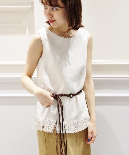 plage（プラージュ）の「フォルサップ フリンジプルオーバー◆（シャツ/ブラウス・レディース・ネイビー/アイボリー・FREE）」の20枚目の写真