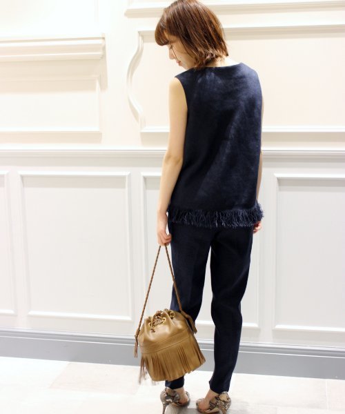 plage（プラージュ）の「フォルサップ フリンジプルオーバー◆（シャツ/ブラウス・レディース・ネイビー/アイボリー・FREE）」の14枚目の写真