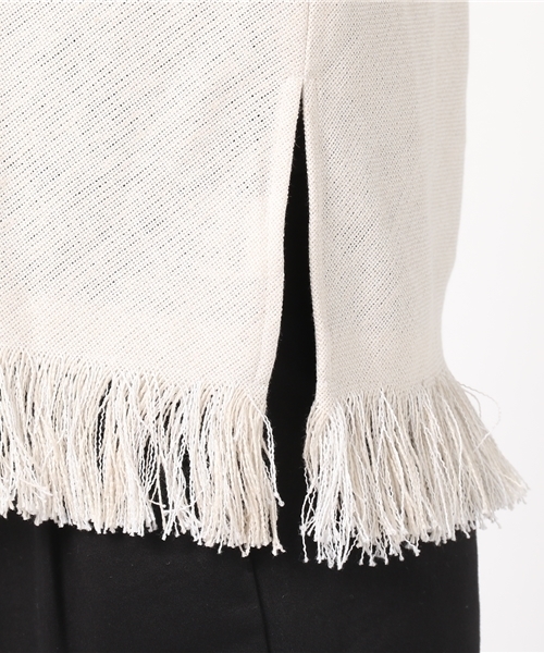 plage（プラージュ）の「フォルサップ フリンジプルオーバー◆（シャツ/ブラウス・レディース・ネイビー/アイボリー・FREE）」の7枚目の写真