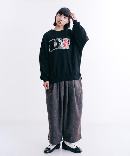 MERLOT(メルロー)の「サンドイッチ柄スウェット4162(スウェット・レディース・ブラウン/ホワイト/ブラック・FREE)」の18枚目の写真
