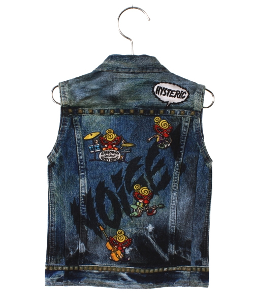 HYSTERIC MINI（ヒステリックミニ）の「NOISE! POWER! “LIKE A DENIM VEST ” （ベスト・キッズ・ネイビー・100/120）」の2枚目の写真