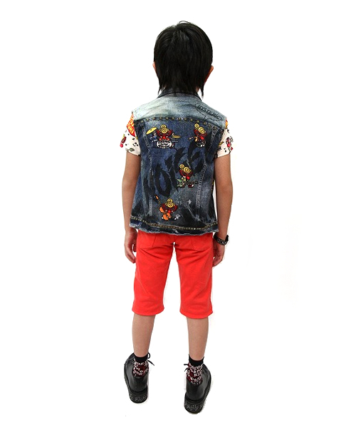 HYSTERIC MINI（ヒステリックミニ）の「NOISE! POWER! “LIKE A DENIM VEST ” （ベスト・キッズ・ネイビー・100/120）」の8枚目の写真