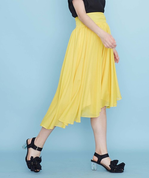 UNITED TOKYO（ユナイテッドトウキョウ）の「コットンライクラップカラースカート（スカート・レディース・イエロー/ブラック/パープル・1）」の3枚目の写真