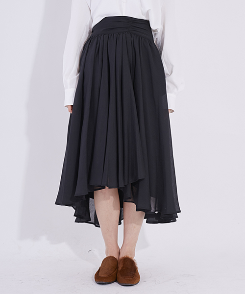 UNITED TOKYO（ユナイテッドトウキョウ）の「コットンライクラップカラースカート（スカート・レディース・イエロー/ブラック/パープル・1）」の2枚目の写真